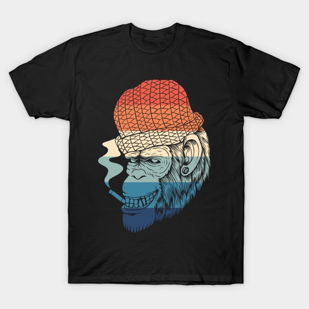 Vintage Monkey Smoking T-Shirt by Dojaja